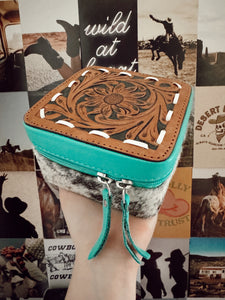 Cowhide Jewelry Travel Case