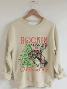 Buckin Around Christmas Crewneck