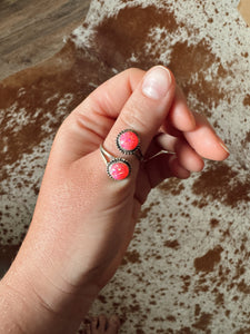 Native Made Sterling Silver Pink Opal Ring [Adjustable]
