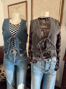 Black Jean Cowgal Vest