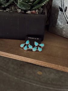 Turquoise Sterling Silver Cluster Earrings