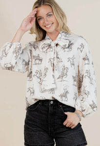 Western Tie Blouse