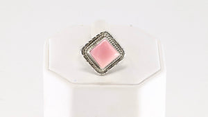 Native America Navajo Sterling Silver Pink Conch Ring