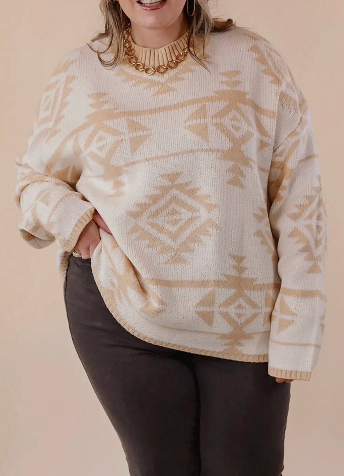 Savannah Aztec Sweater (Plus Size)