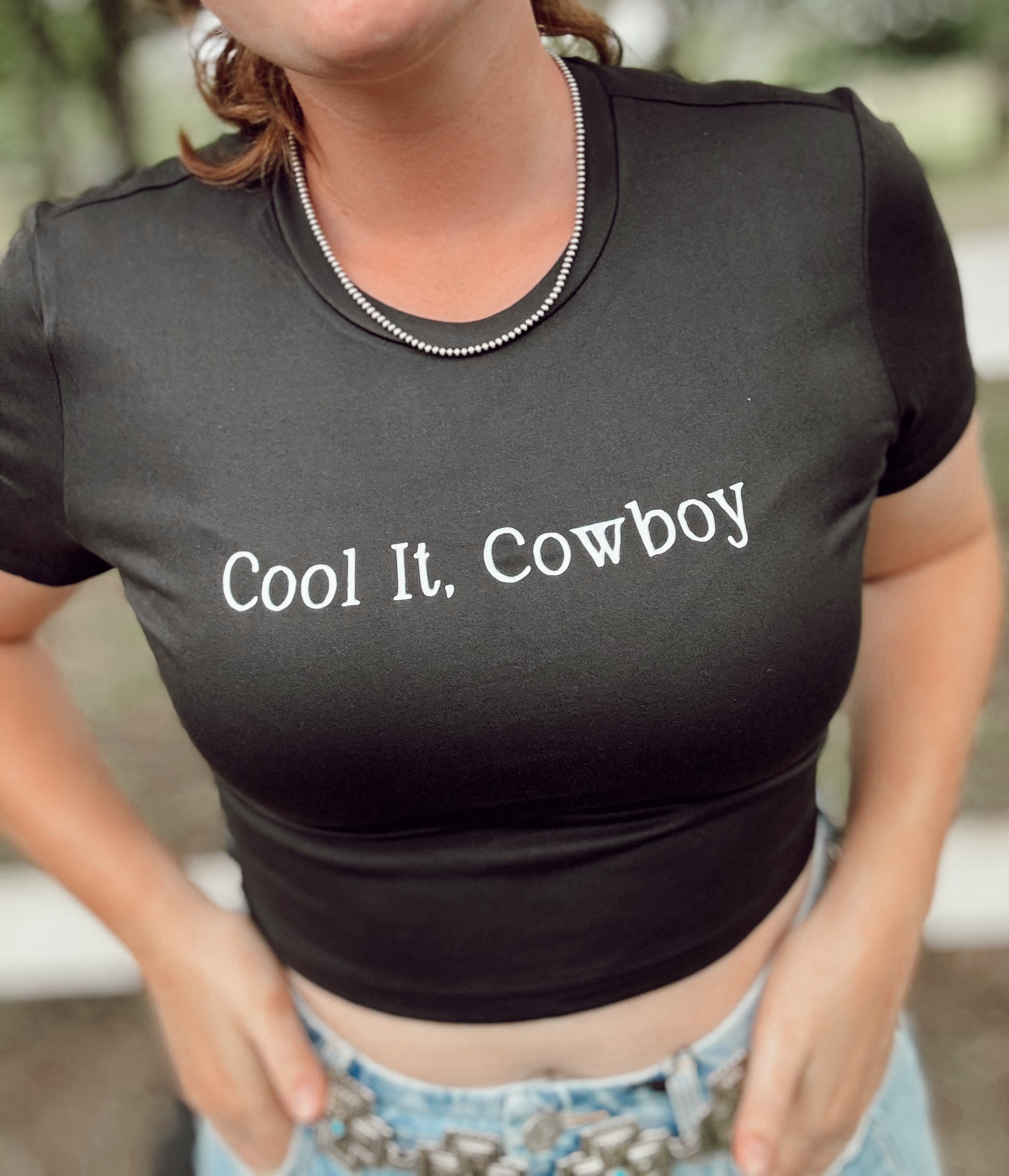 Cool It, Cowboy Crop Tee