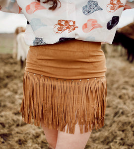 Brown Fringe Skirt