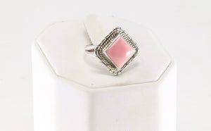 Native America Navajo Sterling Silver Pink Conch Ring