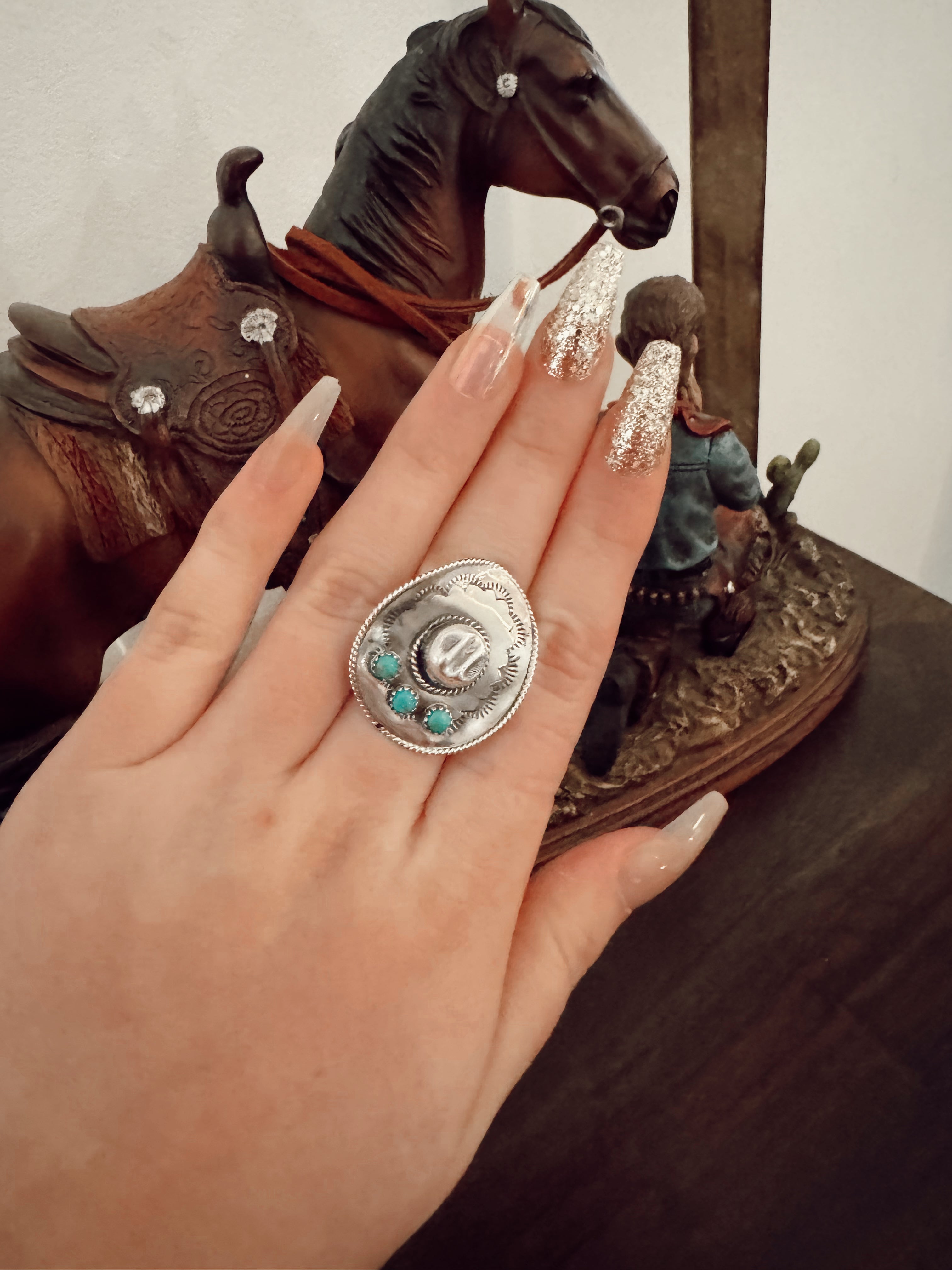 Sterling Silver Cowboy Hat Ring