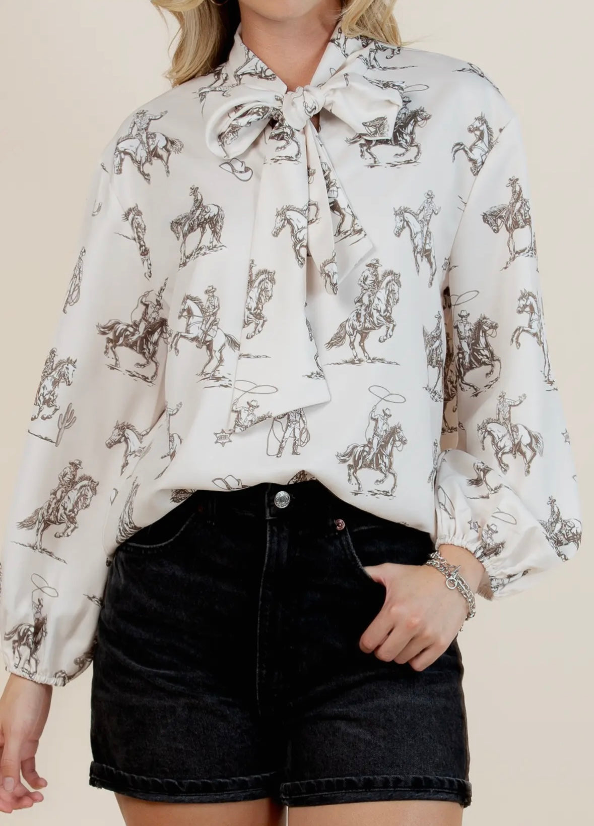 Western Tie Blouse