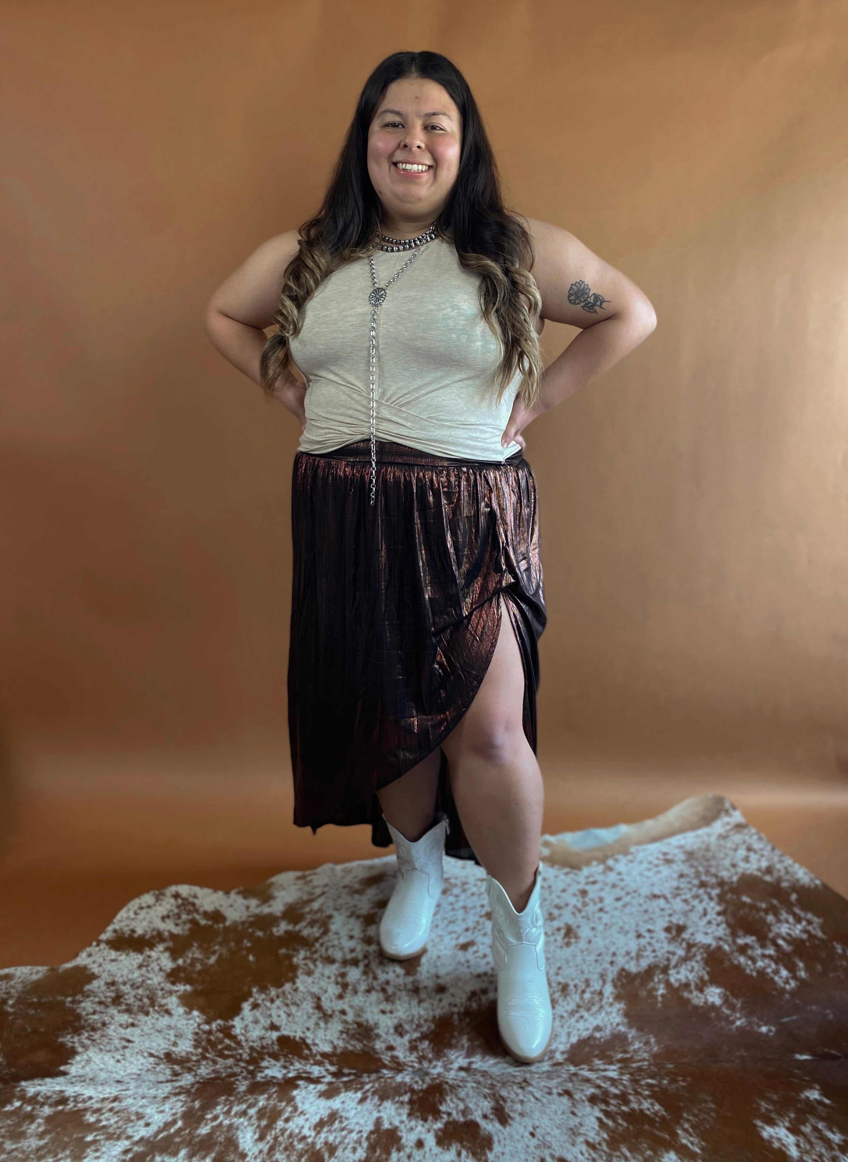 Tan Cropped Tank Top